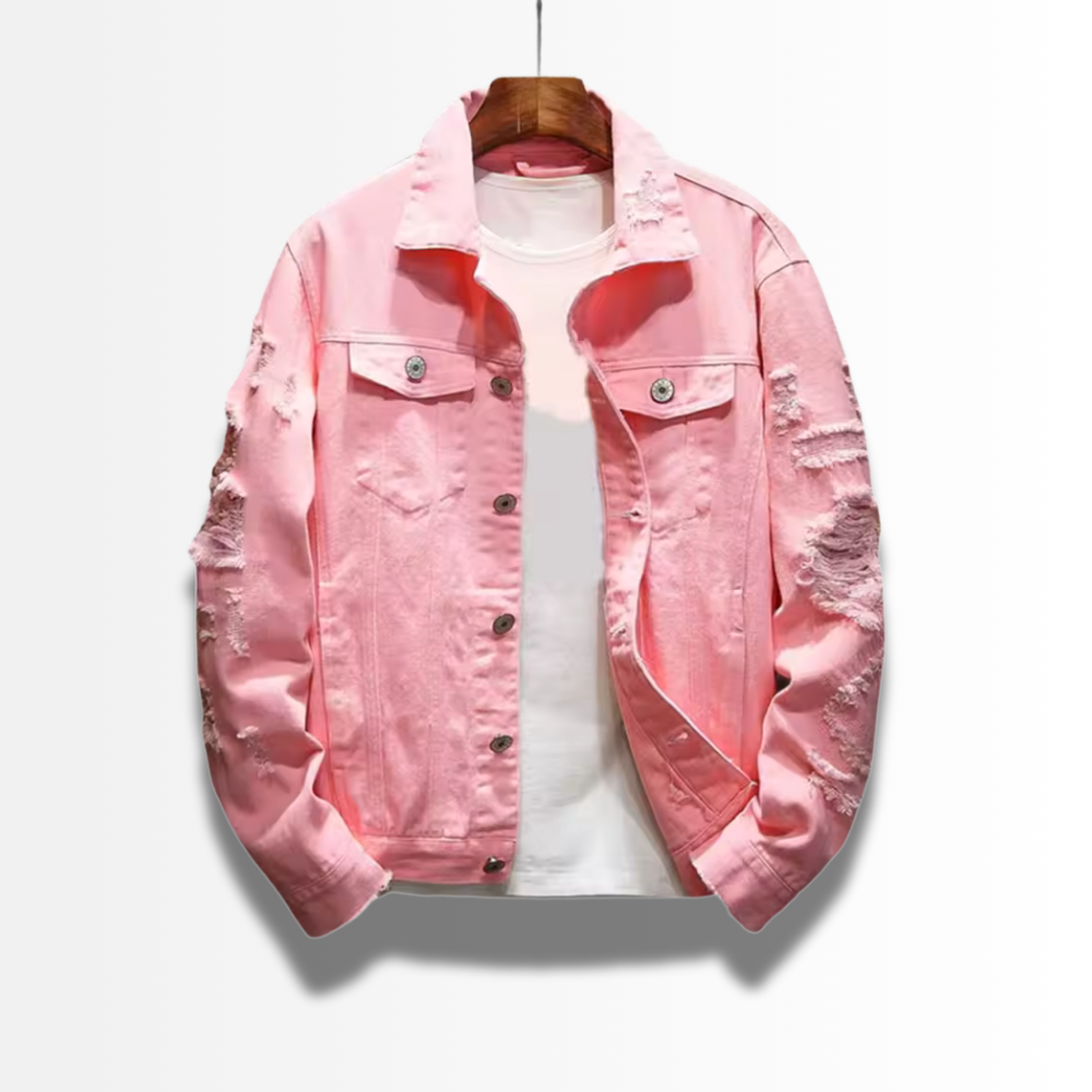 Milano - Men's Ripped Denim Jacket