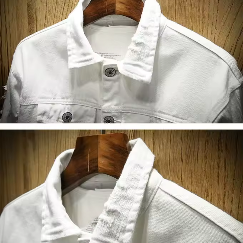 Milano - Men's Ripped Denim Jacket