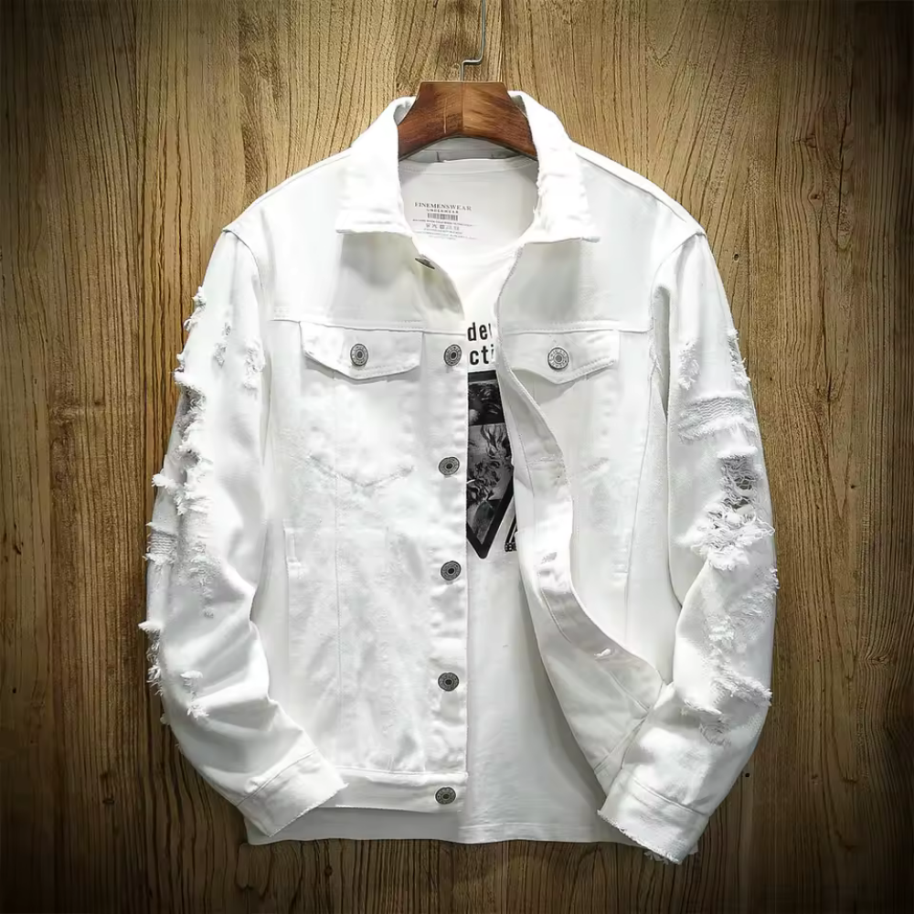 Milano - Men's Ripped Denim Jacket