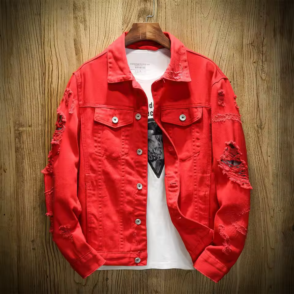 Milano - Men's Ripped Denim Jacket