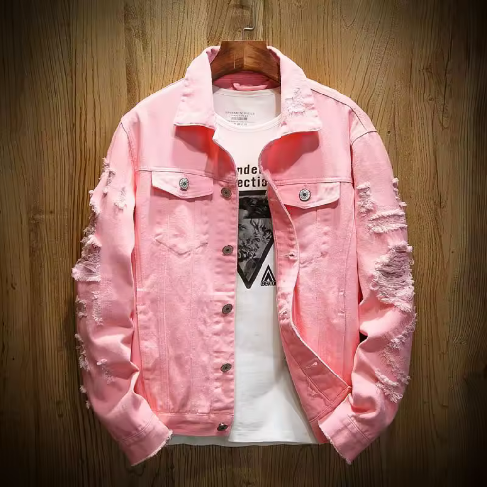 Milano - Men's Ripped Denim Jacket