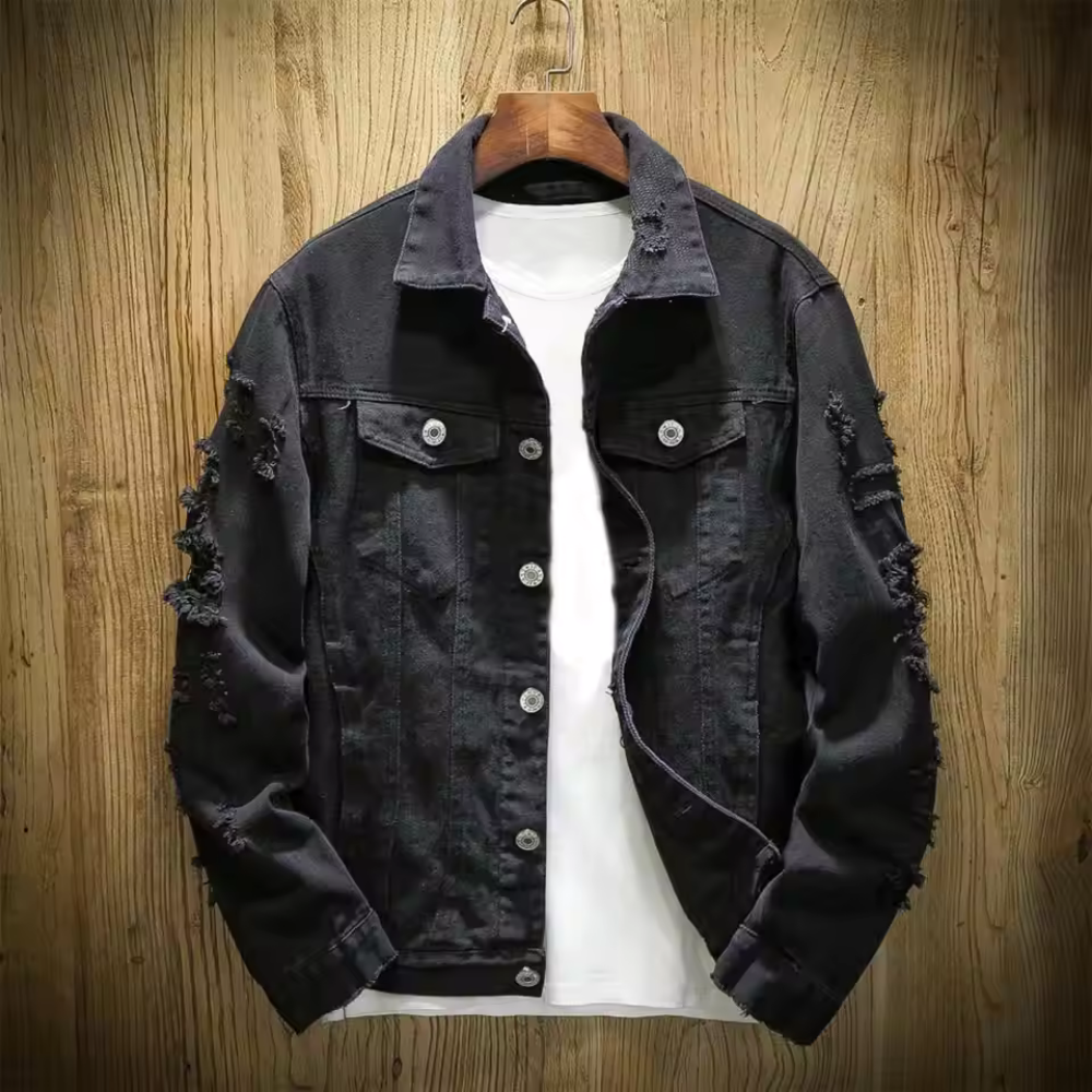 Milano - Men's Ripped Denim Jacket