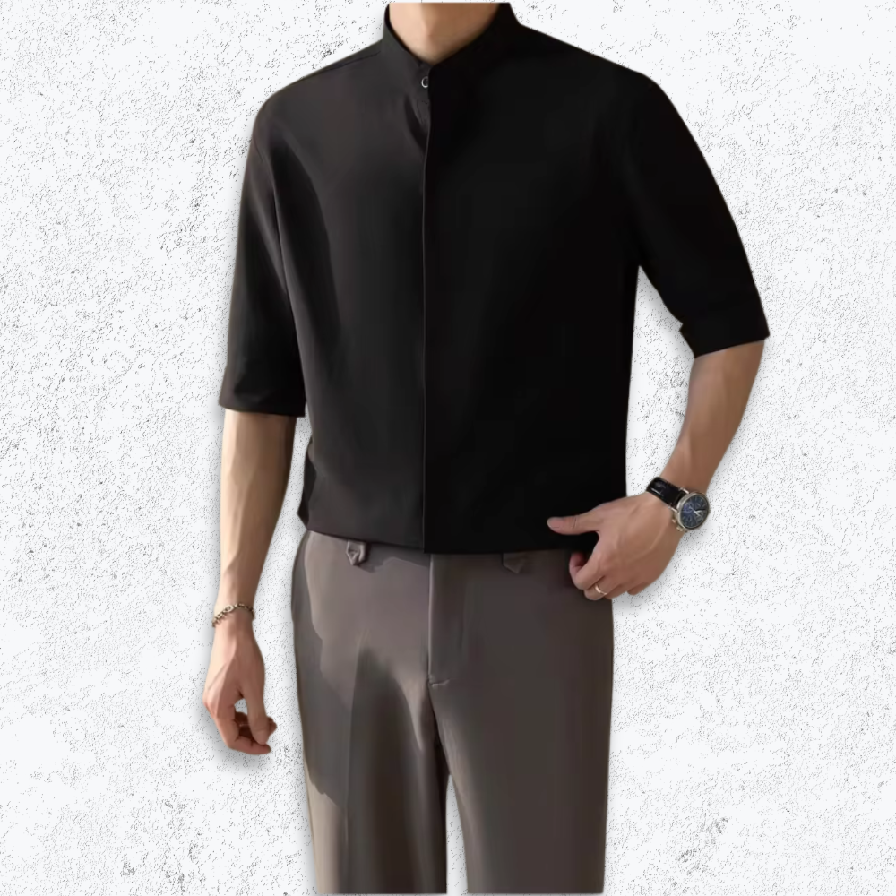 Giuseppe - Ice Silk Stand Collar Shirt
