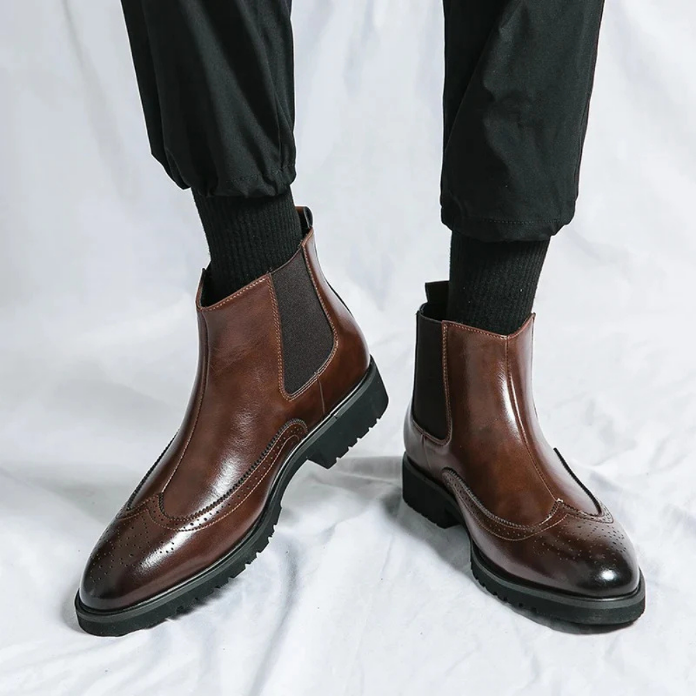 Leonardo - Bottines Chelsea en cuir véritable