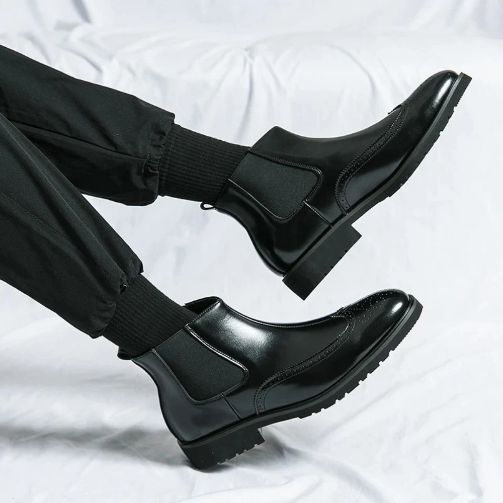 Leonardo - Bottines Chelsea en cuir véritable