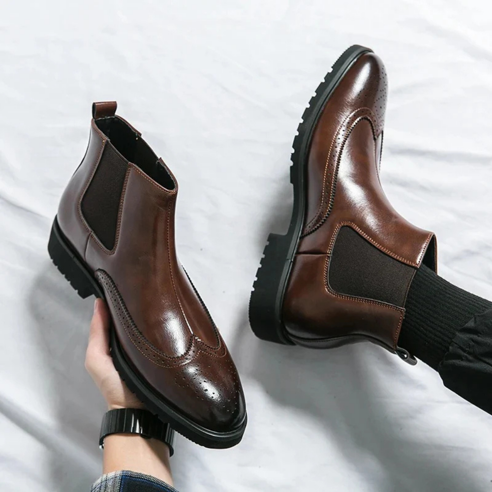 Leonardo - Bottines Chelsea en cuir véritable