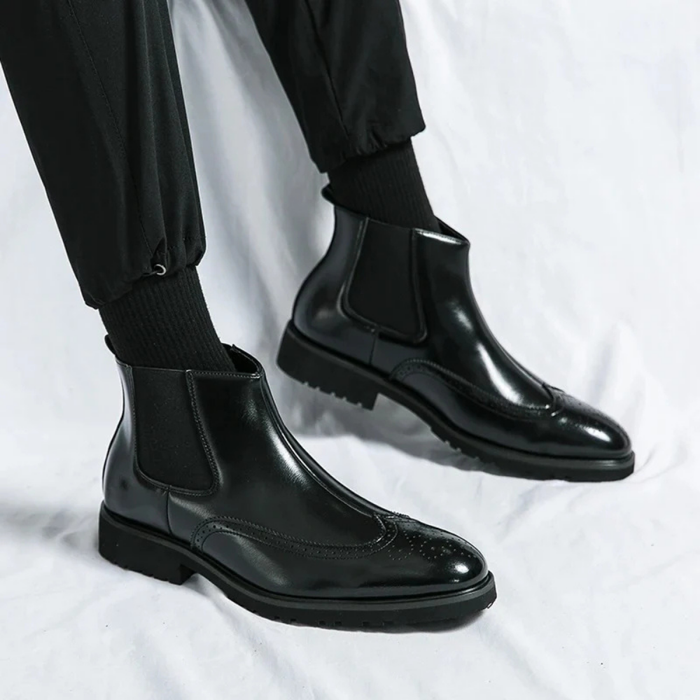 Leonardo - Bottines Chelsea en cuir véritable