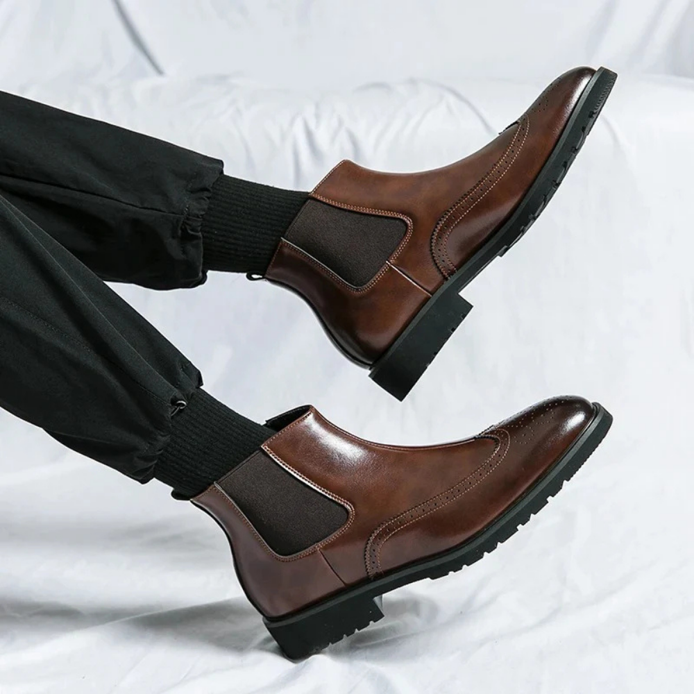Leonardo - Bottines Chelsea en cuir véritable
