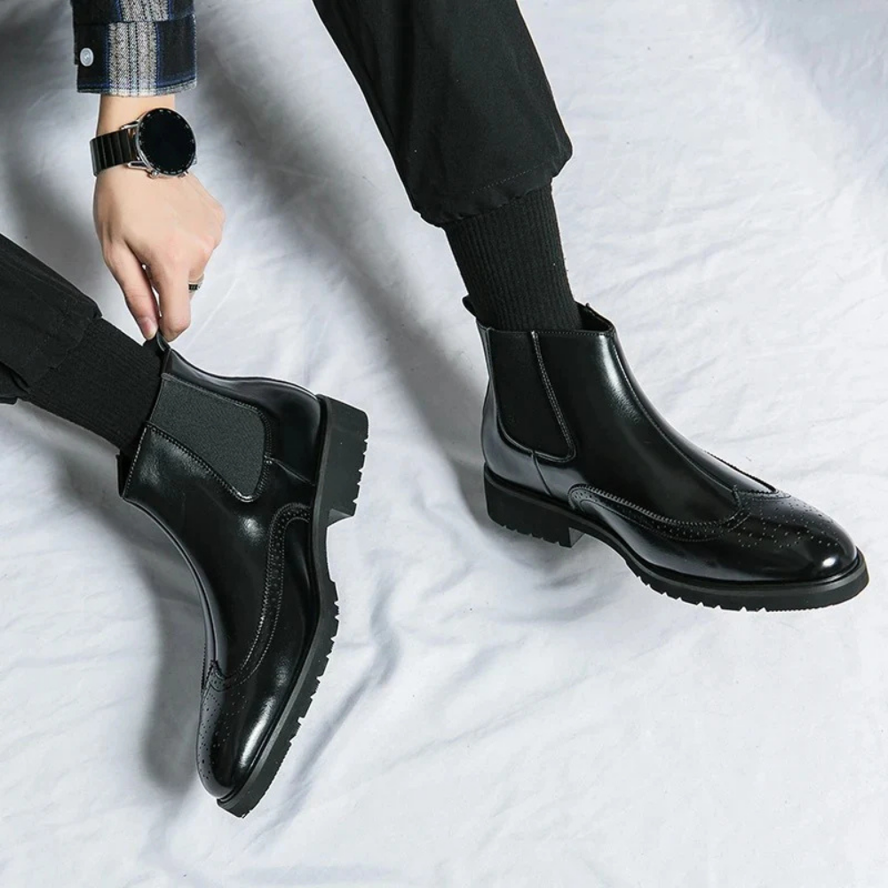 Leonardo - Bottines Chelsea en cuir véritable
