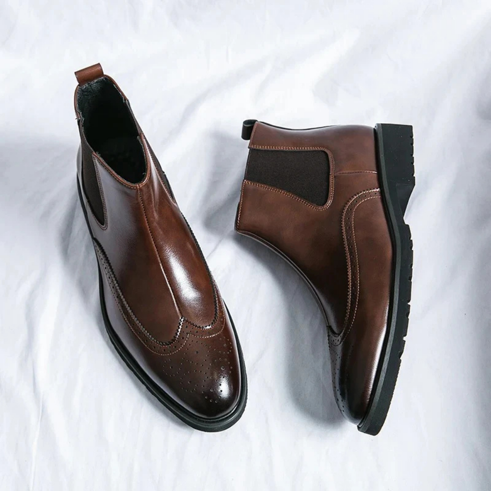 Leonardo - Bottines Chelsea en cuir véritable