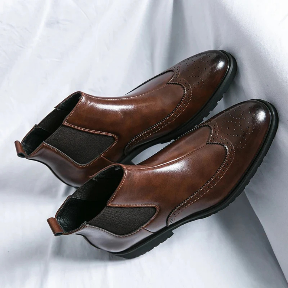 Leonardo - Bottines Chelsea en cuir véritable