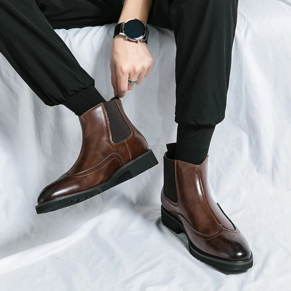 Leonardo - Bottines Chelsea en cuir véritable