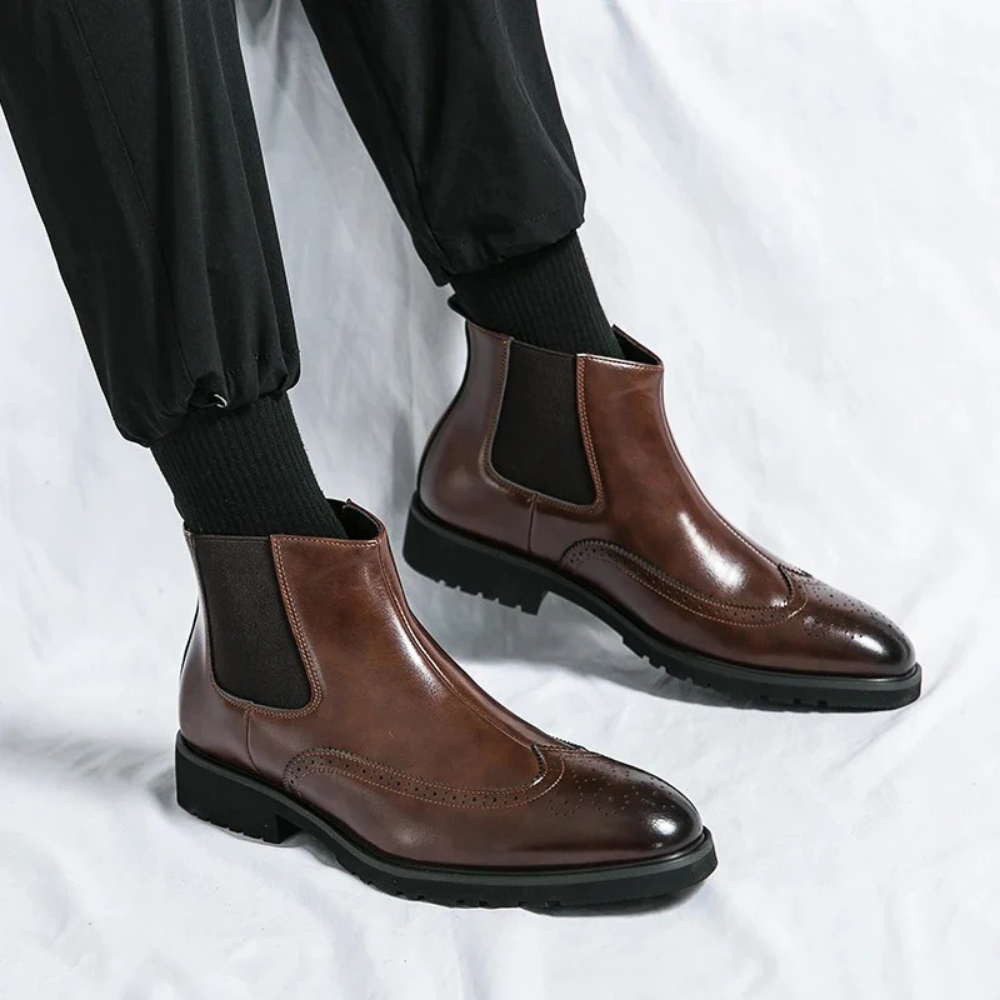 Leonardo - Bottines Chelsea en cuir véritable