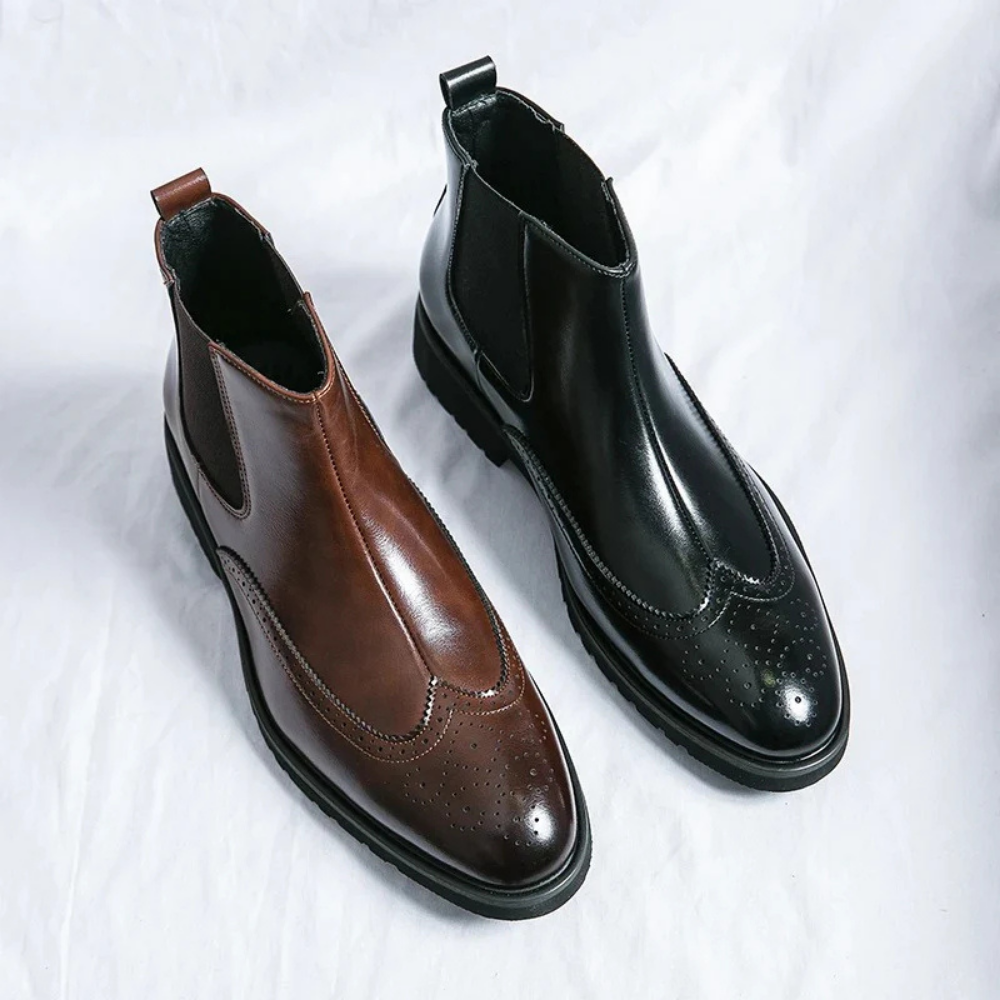 Leonardo - Bottines Chelsea en cuir véritable