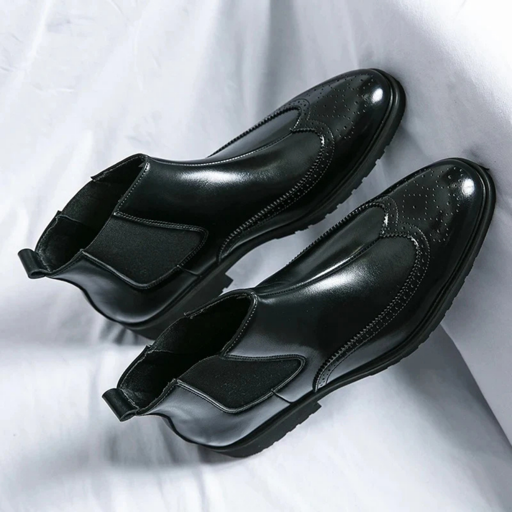 Leonardo - Bottines Chelsea en cuir véritable