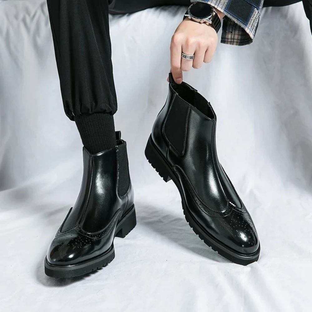 Leonardo - Bottines Chelsea en cuir véritable