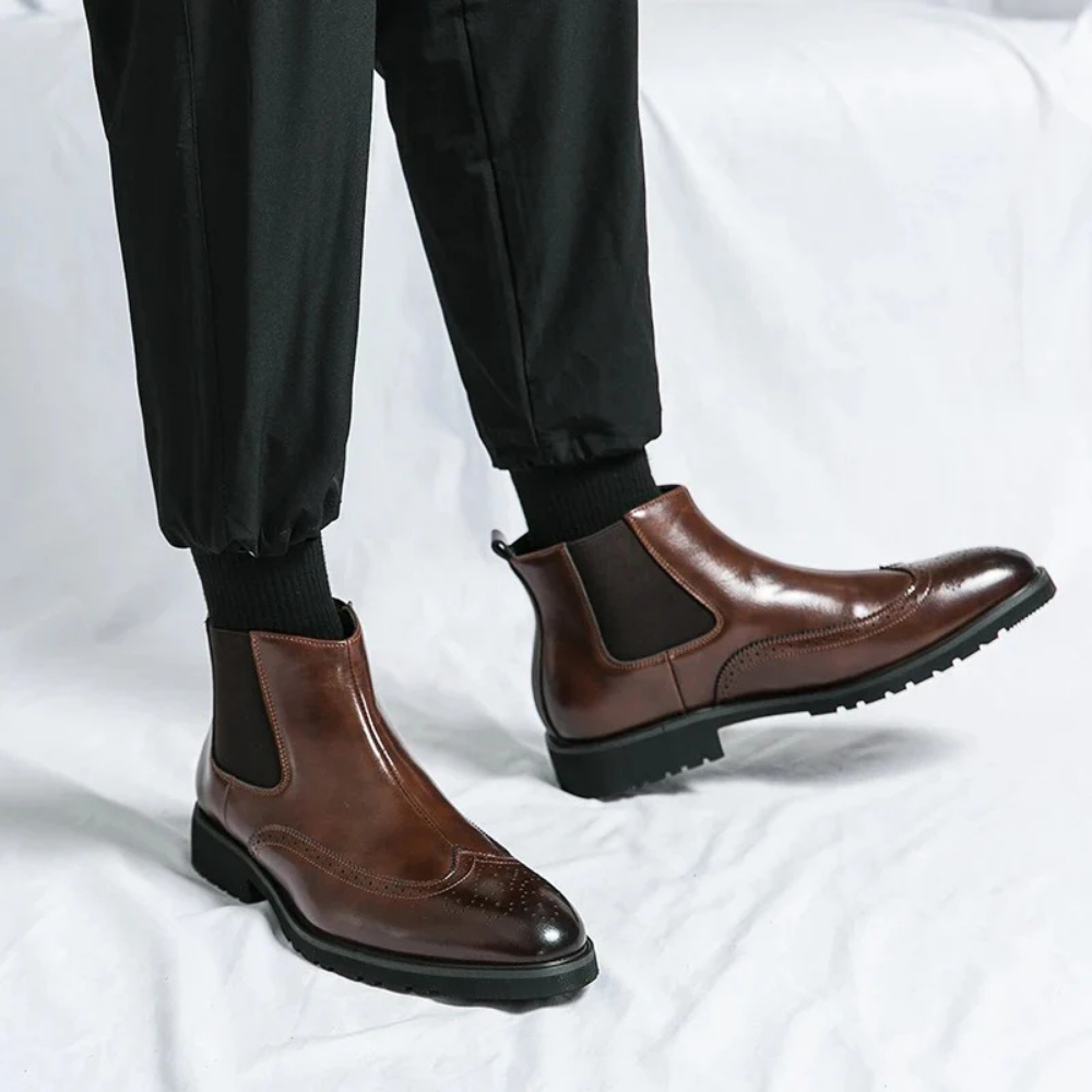 Leonardo - Bottines Chelsea en cuir véritable