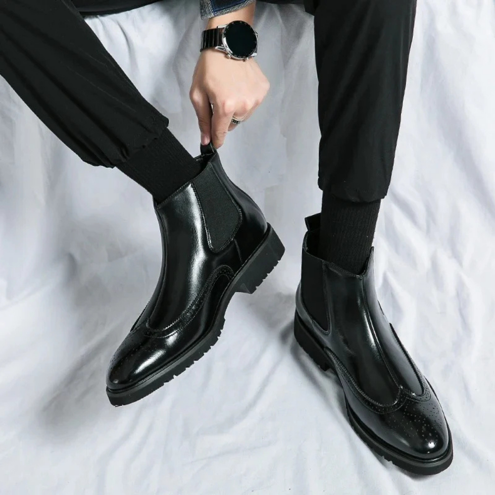 Leonardo - Bottines Chelsea en cuir véritable