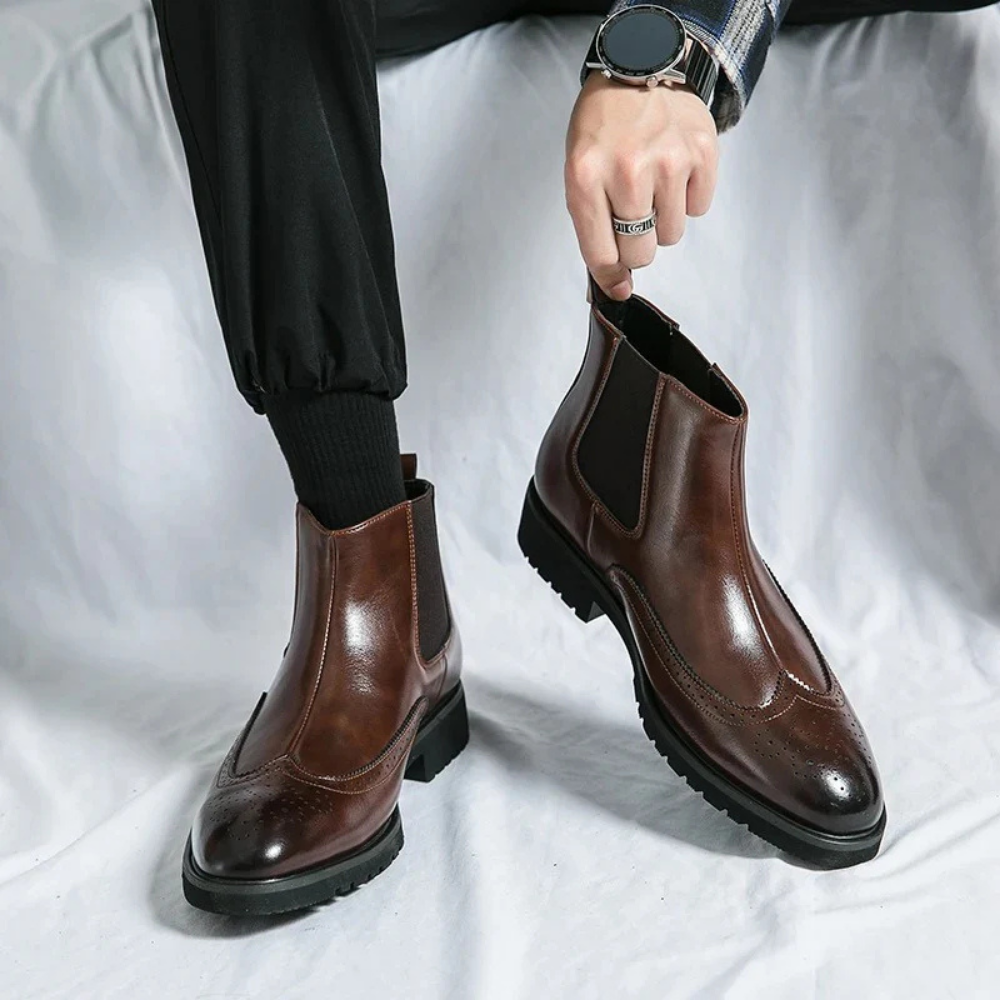 Leonardo - Bottines Chelsea en cuir véritable