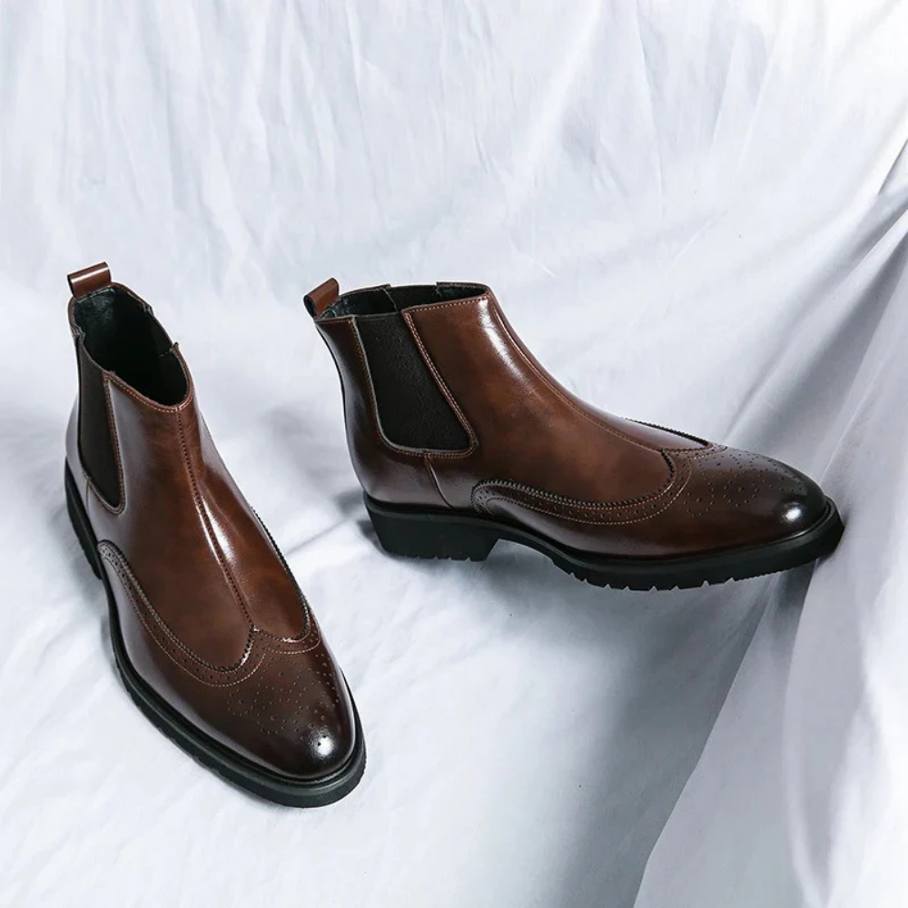 Leonardo - Bottines Chelsea en cuir véritable
