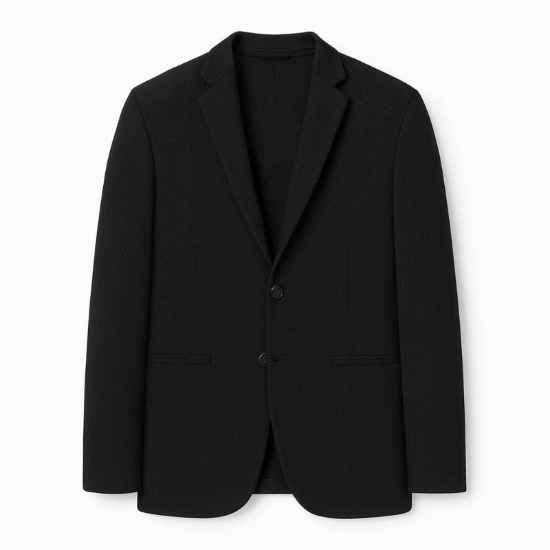 Renato Premium Wool Blazer in black – luxury lightweight wool men’s blazer for timeless style by Polumi