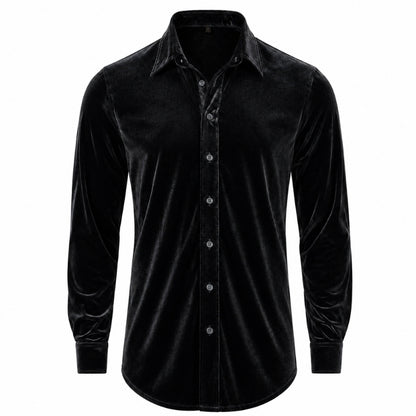 Black velvet shirt on a white background