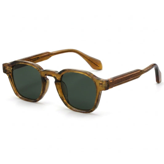 sunglasses with dark lenses on a white background