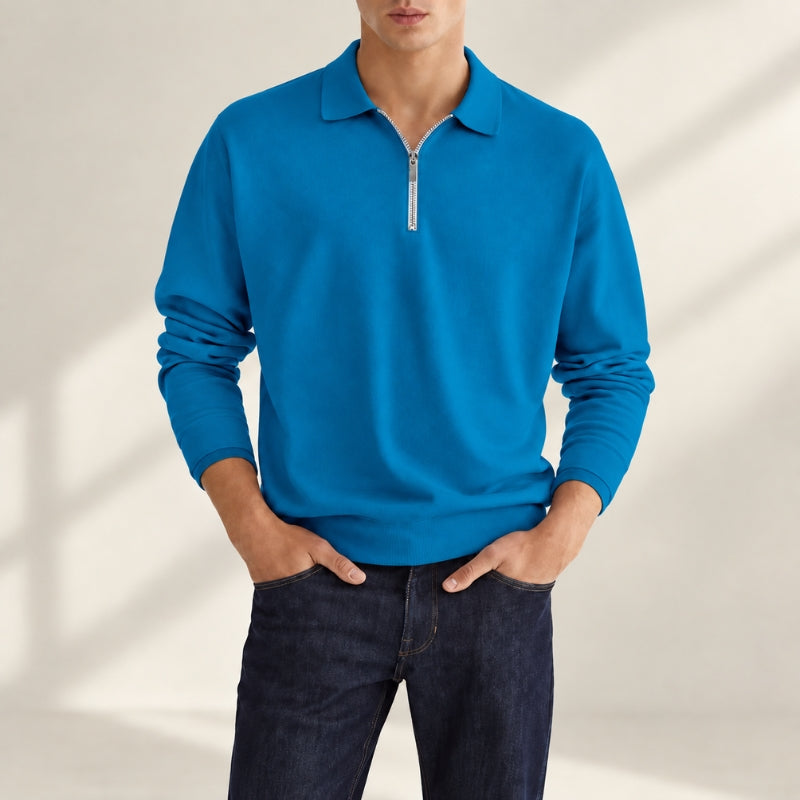 Mario Zip Polo Long Sleeve
