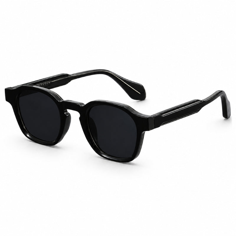 Black sunglasses on a white background