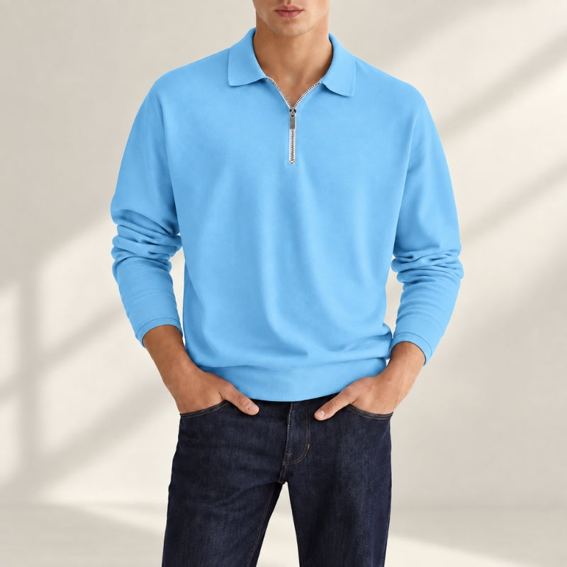 Mario Zip Polo Long Sleeve