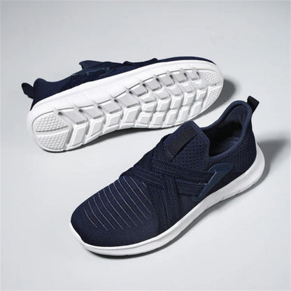 Top view of navy Francesco Premium X Sneakers, breathable design with white outsole and cross strap details
