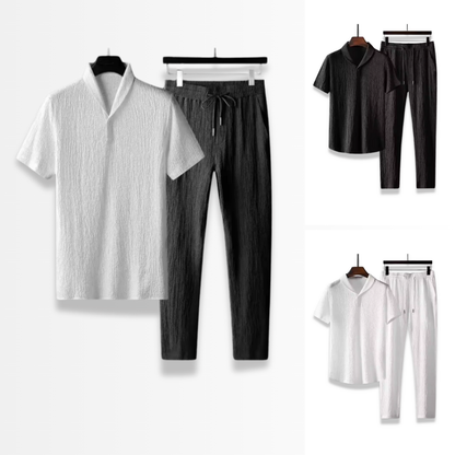 Mediterraneo - Men's Icy Silk Shirt and Pants Set