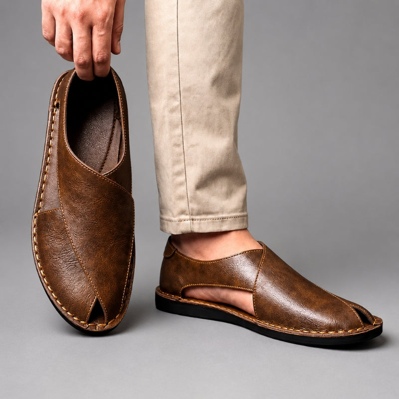 Leonardo Firenze Leather Mules