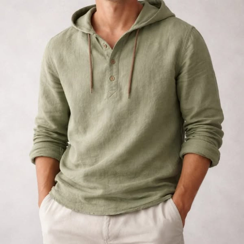Mario Linen Hooded Shirt