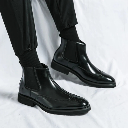 Leonardo - Bottines Chelsea en cuir véritable