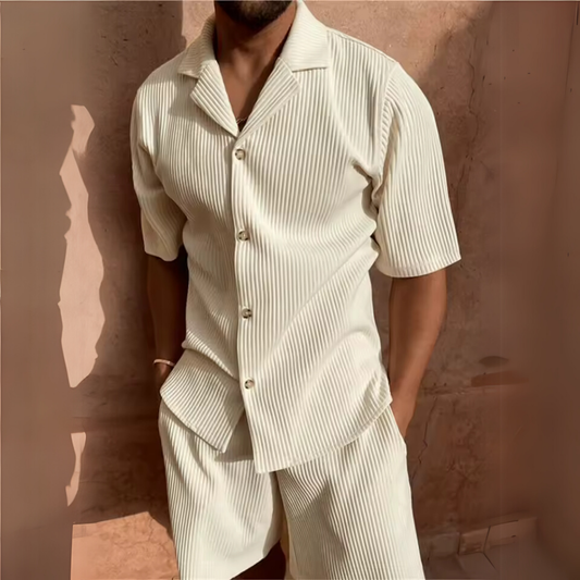 Milano - Men's Corduroy Shirt and Shorts Set
