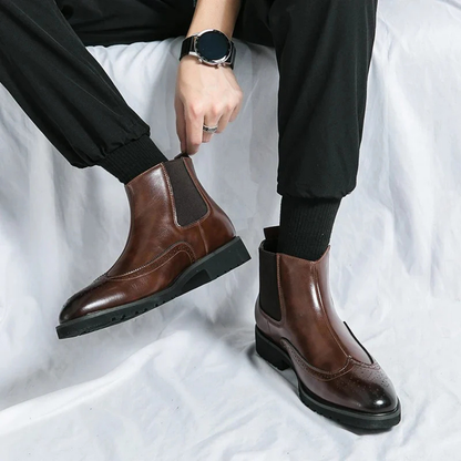Leonardo - Bottines Chelsea en cuir véritable