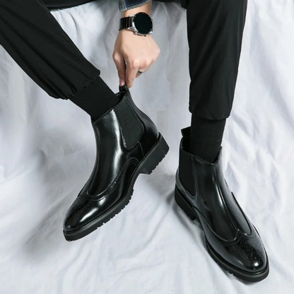 Leonardo - Bottines Chelsea en cuir véritable