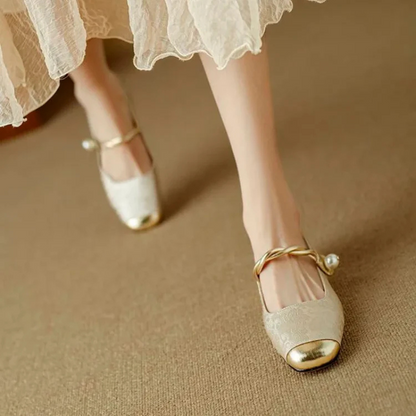 Serena Golden Perla Flats
