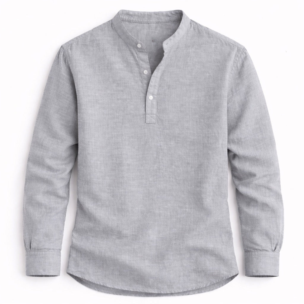 Gray long-sleeve shirt on a white background