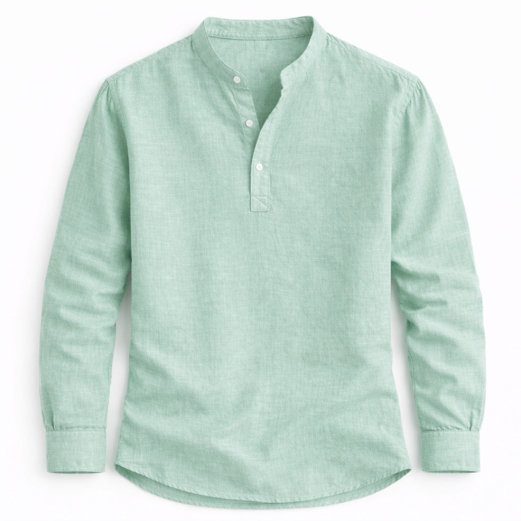 Light green long-sleeve shirt on a white background