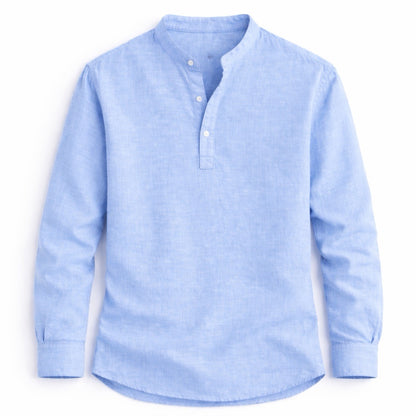 Light blue long-sleeve shirt on a white background