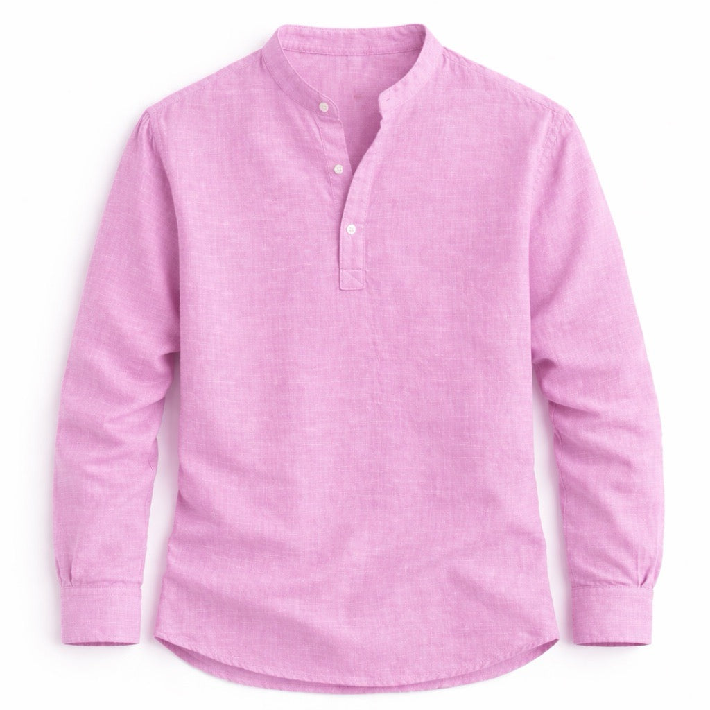 Pink long-sleeve shirt on a white background