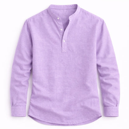 Light purple long-sleeve shirt on a white background