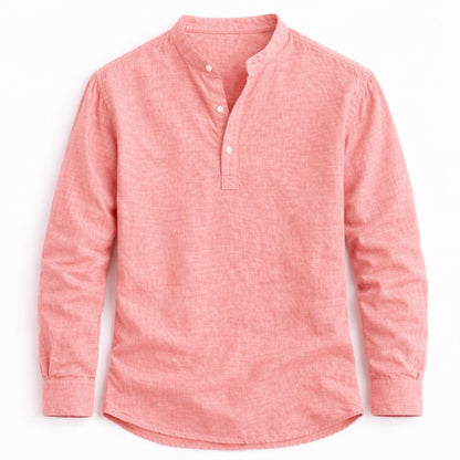 Salmon long-sleeve shirt on a white background