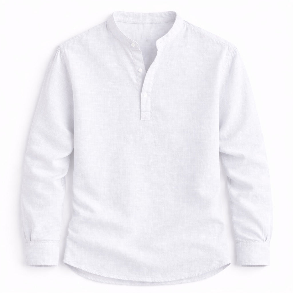 White long-sleeve shirt on a white background