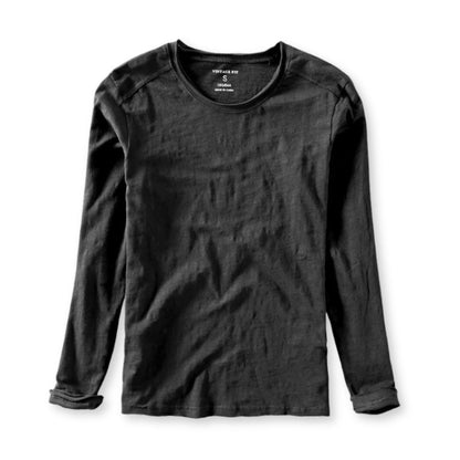 Black long-sleeve shirt on a white background