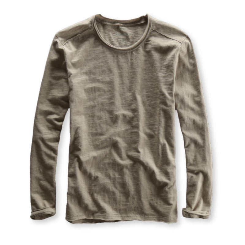 Dark Khaki long-sleeve shirt on a white background