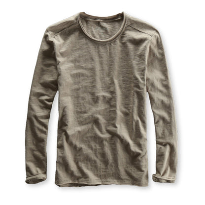 Dark Khaki long-sleeve shirt on a white background