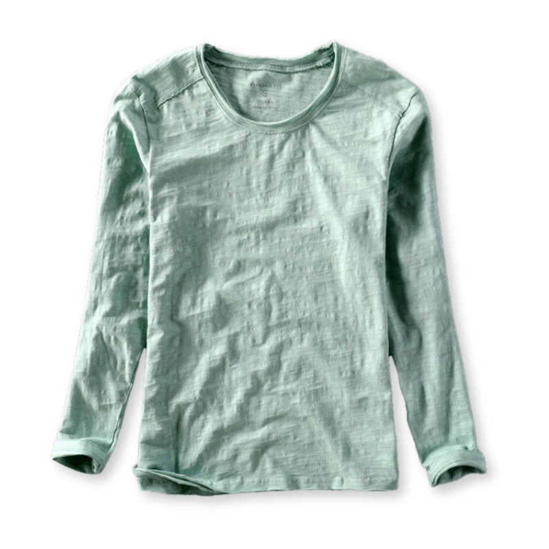 Light green long-sleeve shirt on a white background